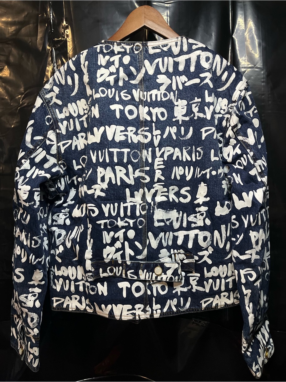 Louis Vuitton Graffiti Denim Jacket in Navy & White - Picture 2 of 2